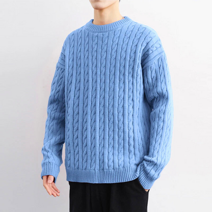 Cozy Cable Knit Crewneck Sweater for Ultimate Comfort