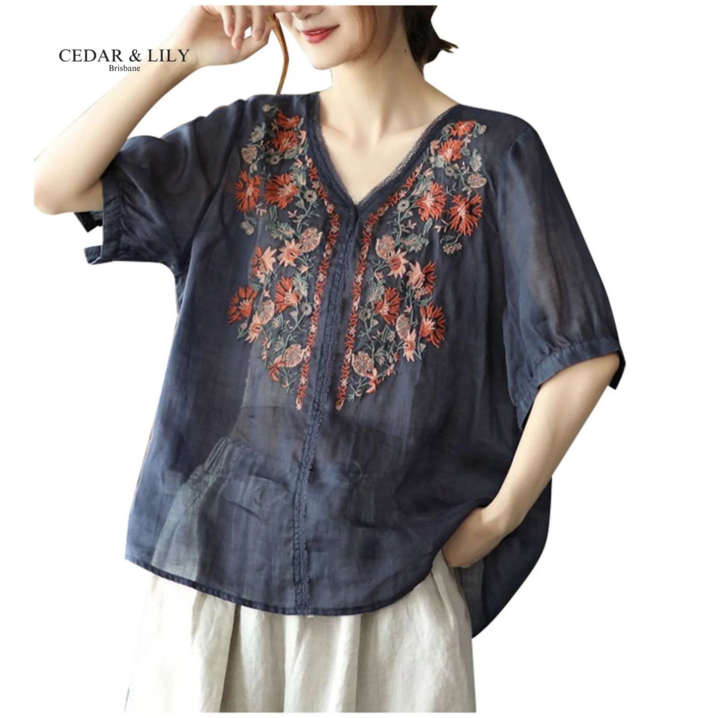 Lily™ | Chic Floral Embroidered Top for a Touch of Elegance