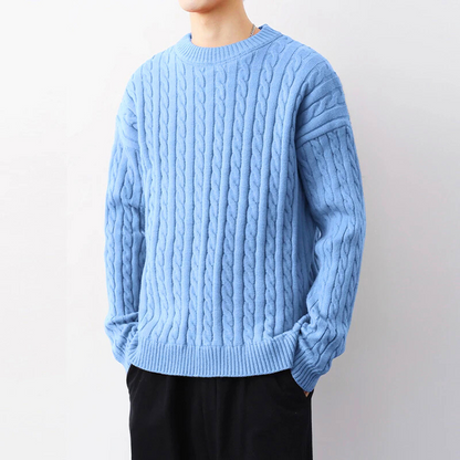 Cozy Cable Knit Crewneck Sweater for Ultimate Comfort