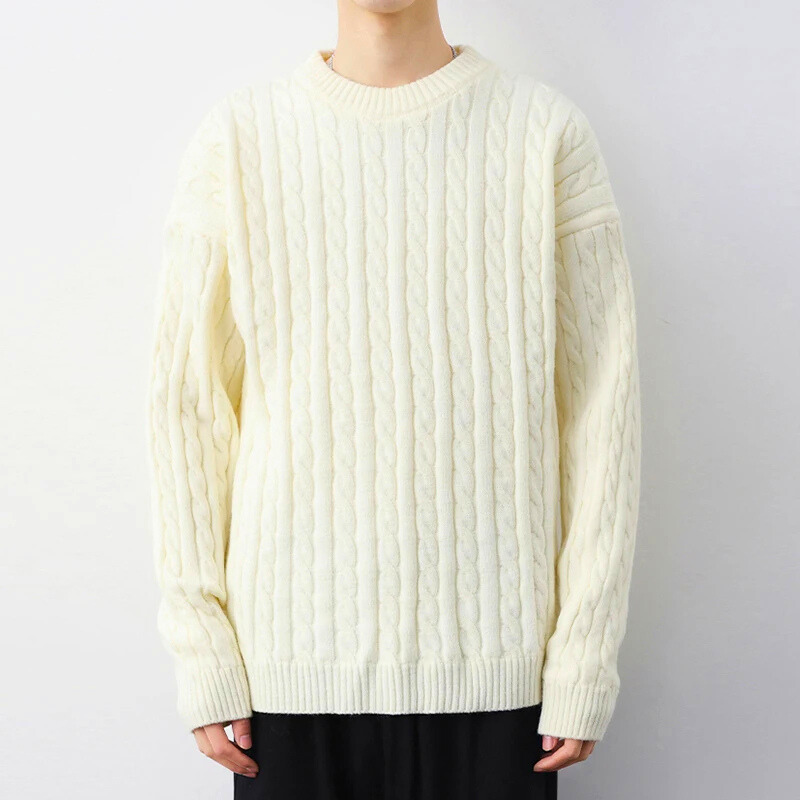 Cozy Cable Knit Crewneck Sweater for Ultimate Comfort