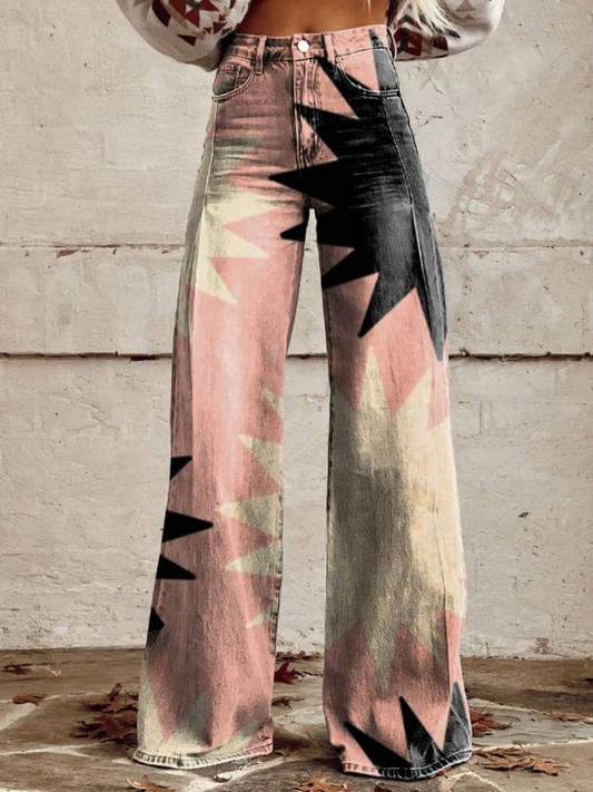 CZARINA | Elegant Geometric Design Wide Pants