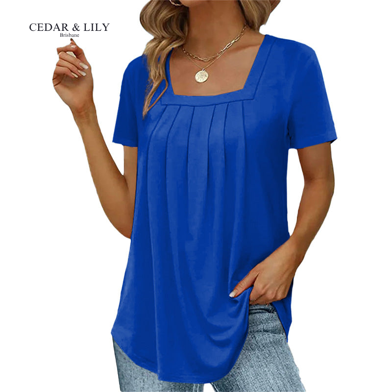 Giulia™ | Chic Pleated Square-Neck Top - Buy One, Get One FREE!