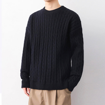 Cozy Cable Knit Crewneck Sweater for Ultimate Comfort