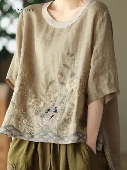 Charming Daisy™ Floral Embroidered Tunic