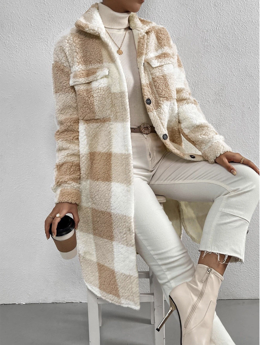 Céline™️ - Soft Checked Wool Coat