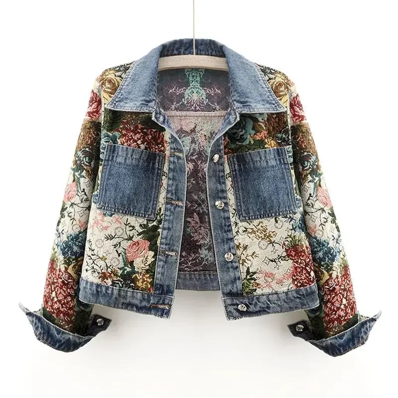 HAYLEY FLORAL DENIM JACKET