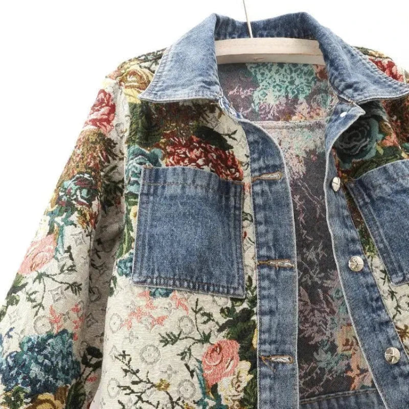 HAYLEY FLORAL DENIM JACKET