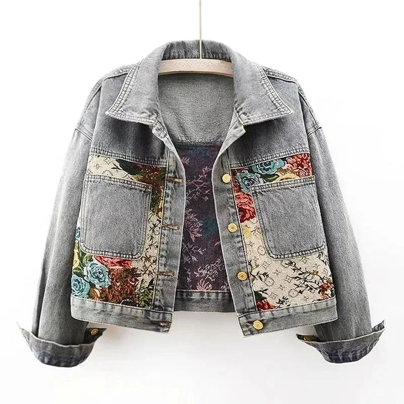 HAYLEY FLORAL DENIM JACKET