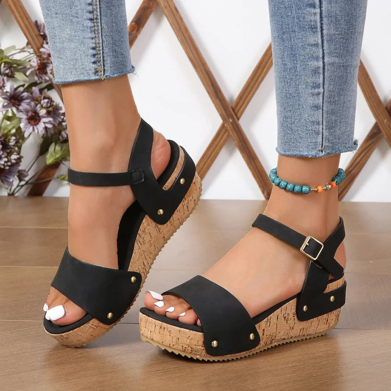 Fiona™ Chic Women's Platform Wedge Buckle Sandals