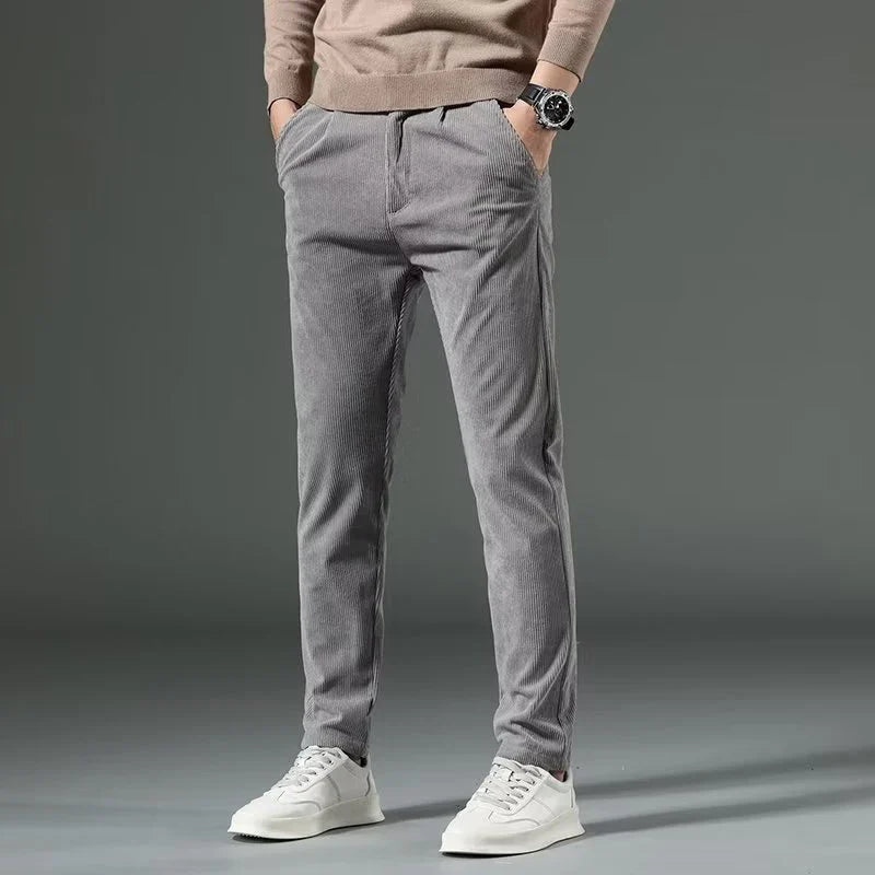 Chic Slim-Fit Corduroy Trousers