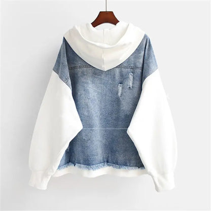 TWO-PIECE DENIM HOODIE