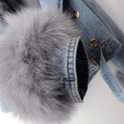 CÉLESTINE™ FOX FURR DENIM JACKET