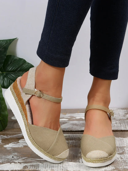 Courtney | Stylish Closed Toe Wedge Sandals for Ultimate Comfort and Support