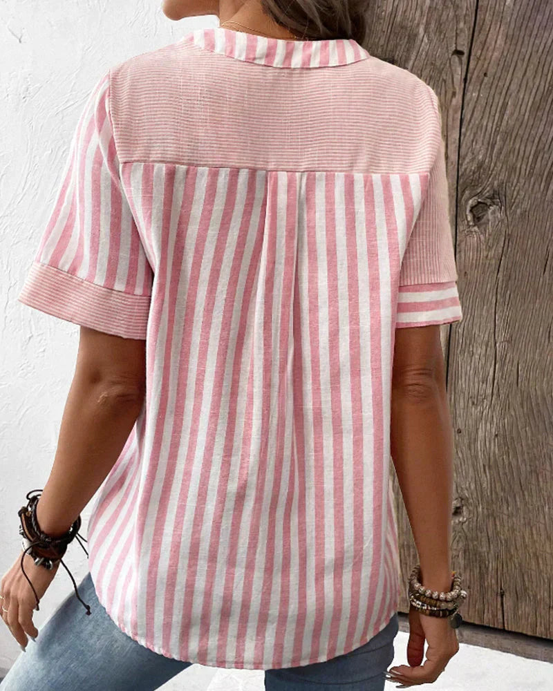 Talia | Chic Striped Blouse for Effortless Elegance