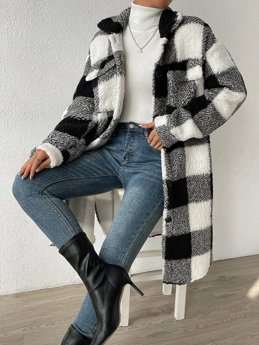 Céline™️ - Soft Checked Wool Coat