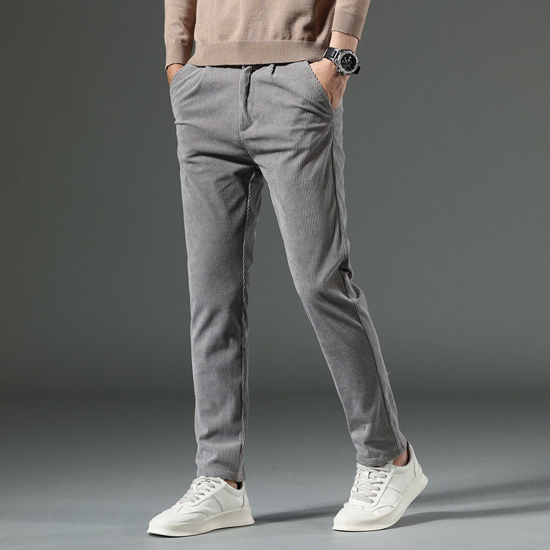 Chic Slim-Fit Corduroy Trousers