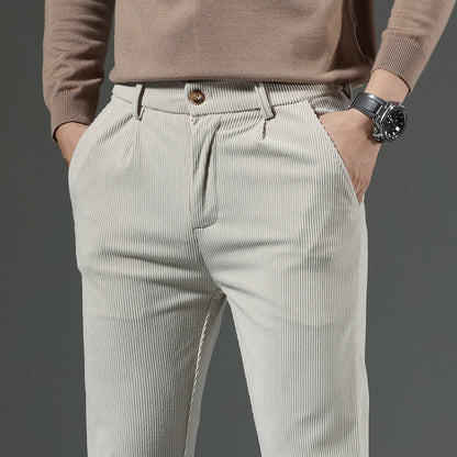 Chic Slim-Fit Corduroy Trousers