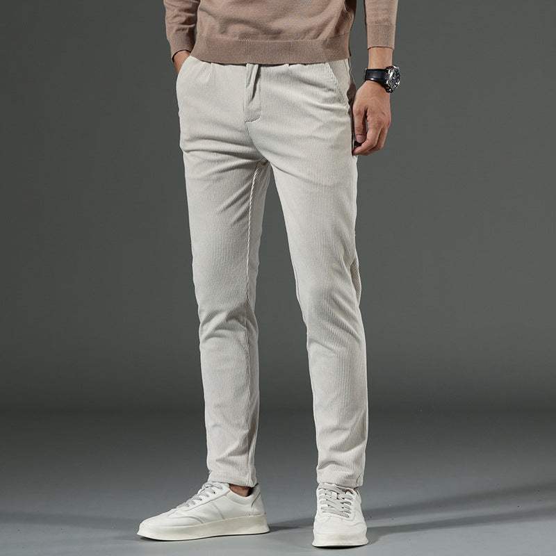 Chic Slim-Fit Corduroy Trousers