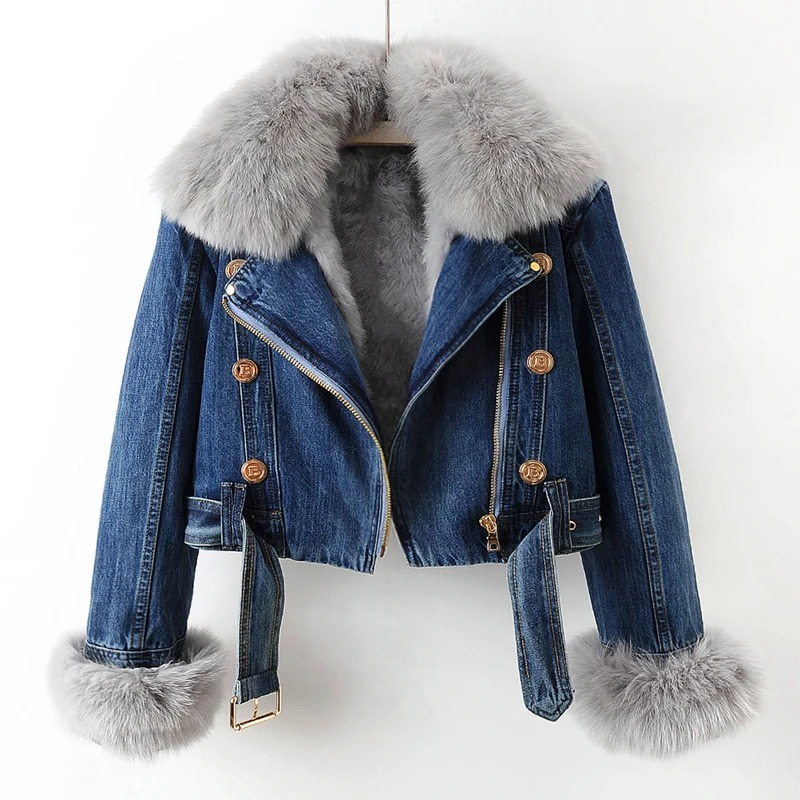 CÉLESTINE™ FOX FURR DENIM JACKET