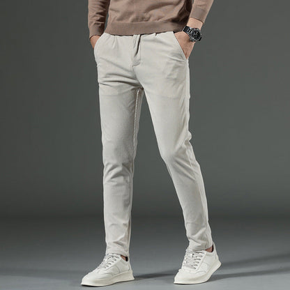 Chic Slim-Fit Corduroy Trousers