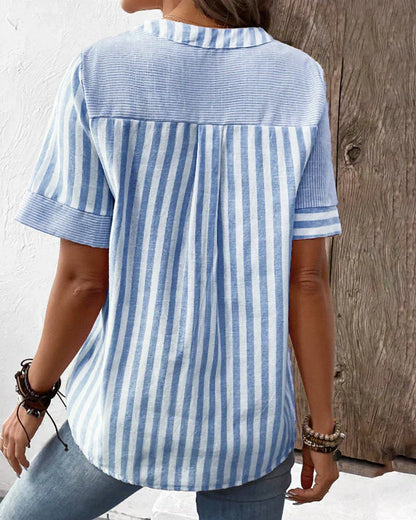 Talia | Chic Striped Blouse for Effortless Elegance