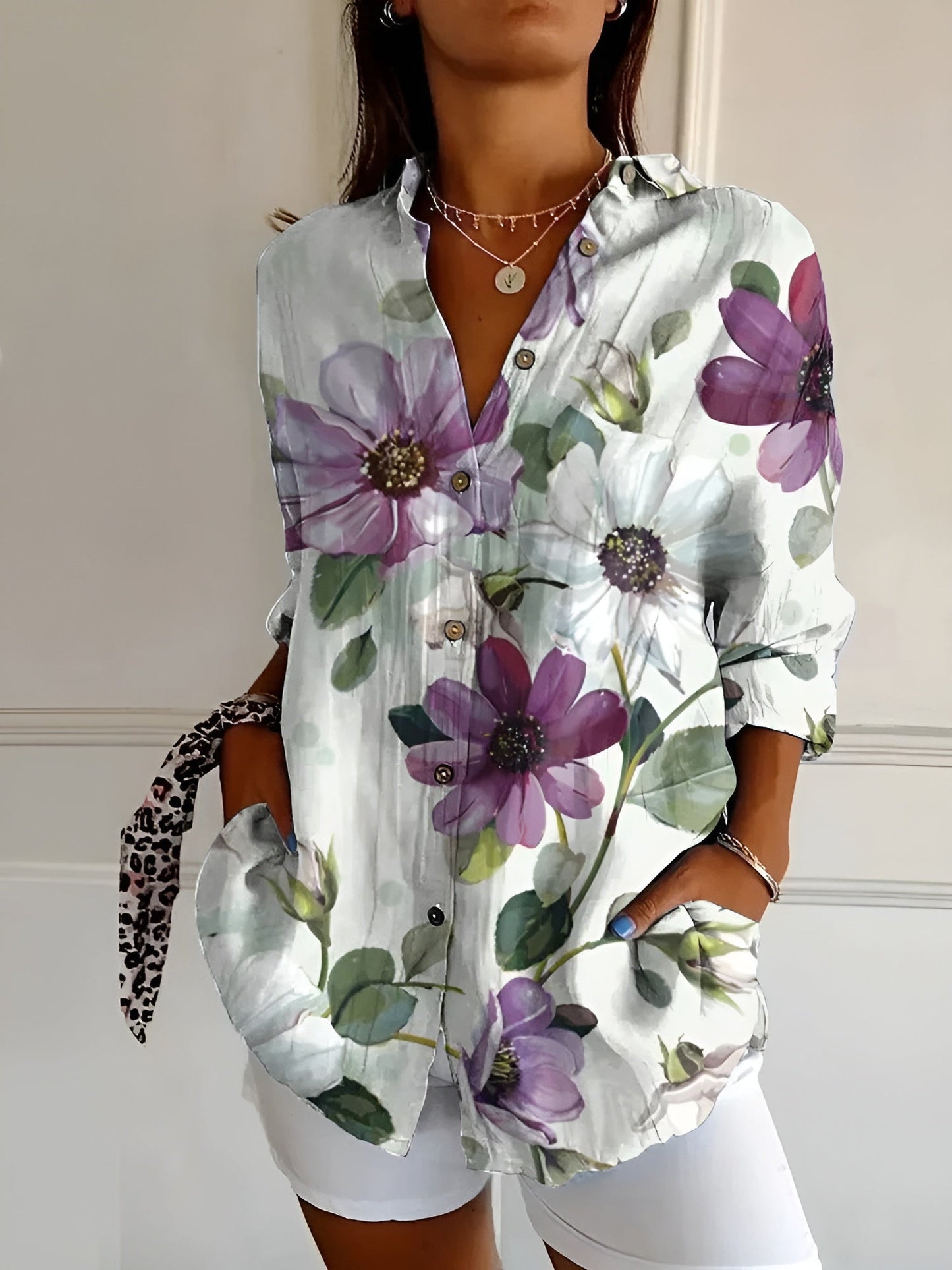 Raina | Luxurious Printed Blouse for Ultimate Style