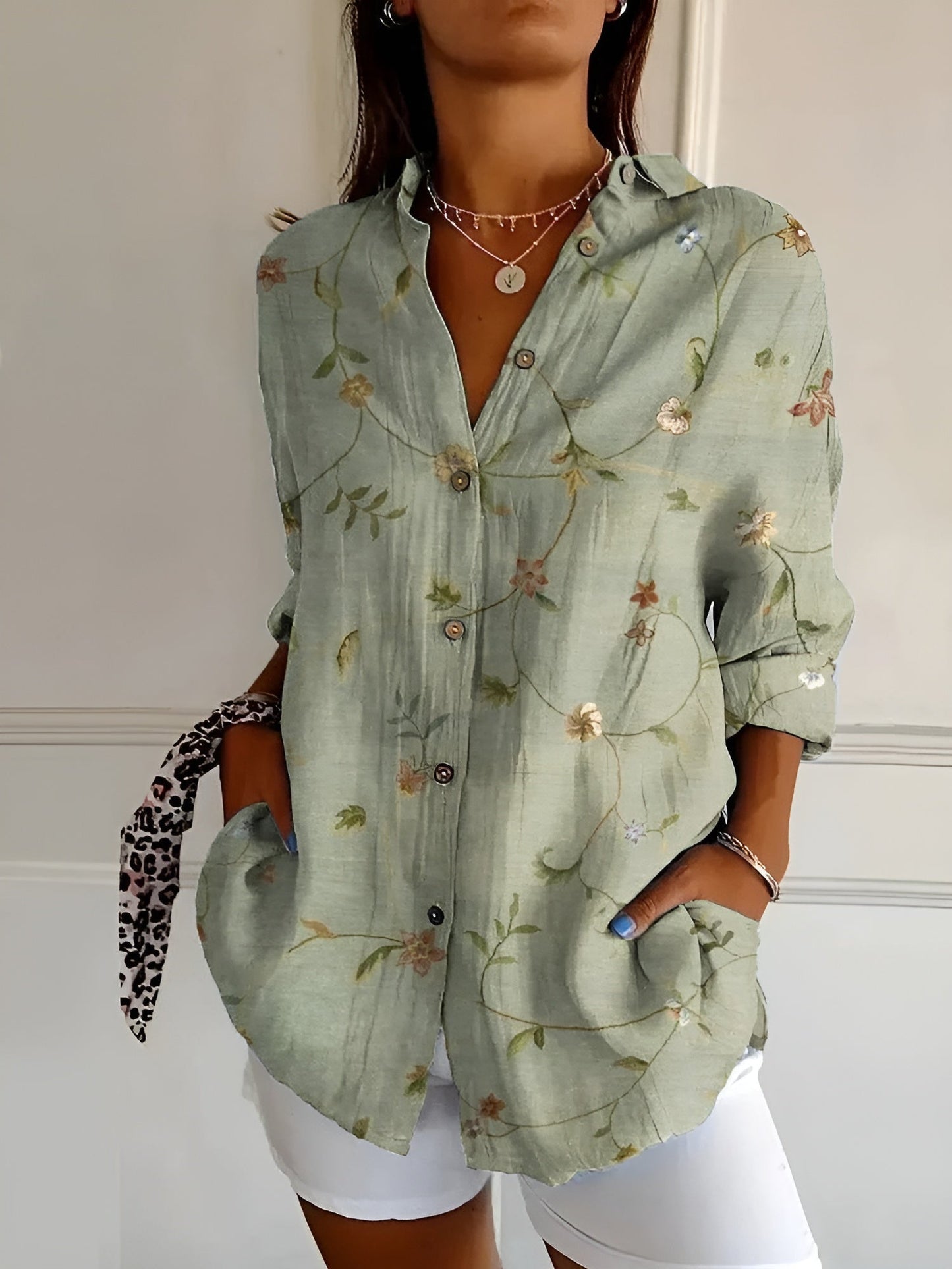 Raina | Luxurious Printed Blouse for Ultimate Style